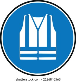 safety protective vest sign iso use PPE mandatory