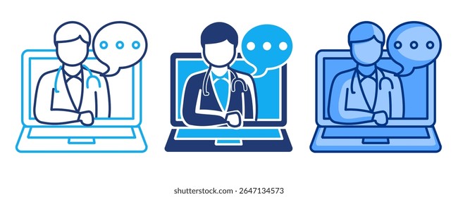 Safety protocol icon represented by monitor, dashboard, shield, exlamation sign Blue, Dualline, Dualtone style.