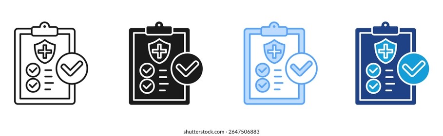 Conjunto de ícones do protocolo de segurança para coleção de vários estilos