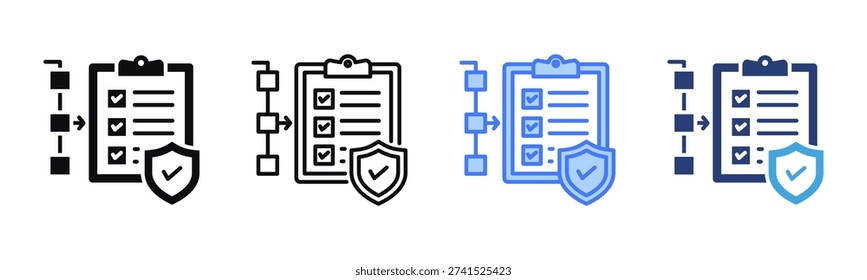 Safety Protocol icon sheet multiple style collection