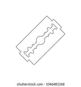 Safety razor blade icon. Outline. Vector.