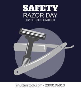 SAFETY RAZOR TAG, Safety Razor Day 2 Dezember Veranstaltung Vektordesign