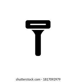 Icono del marcador de seguridad en glifo plano negro, estilo relleno aislado en fondo blanco