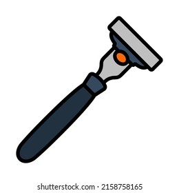 Safety Razor Icon. Editable Bold Outline With Color Fill Design. Vector Illustration.