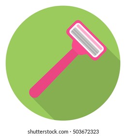 Safety razor icon in flat style isolated on white background. Hairdressery symbol stock vector illustration.