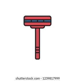 safety razor icon vector. barber shop icon with fiil outline style