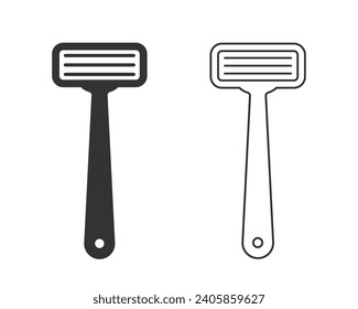Sicherheitsrazor-Linie Symbol im flachen Stil gesetzt. Vektorgrafik