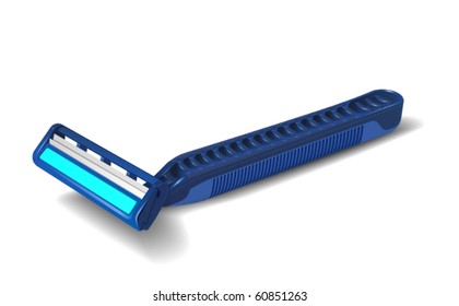 Safety razor on white background. Realistic vector illustration