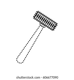 Safety razor sign. Vector. Black dashed icon on white background. Isolated.