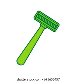 Safety razor sign. Vector. Lemon scribble icon on white background. Isolated