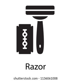 Safety razor tool with  blade depicting razor for plucking hairs on body 