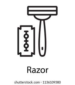 Safety razor tool with  blade depicting razor for plucking hairs on body 