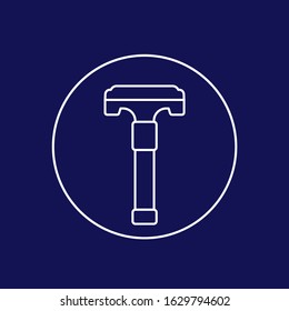 safety razor vector line icon