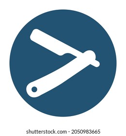 safety razor  white glyph with color background vector icon which can easily modify or edit 