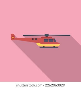 Safety rescue helicopter icon flat vector. Air transport. Flight ship