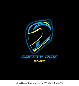 safety ride racing helmet vector logo, business logo, professional logo