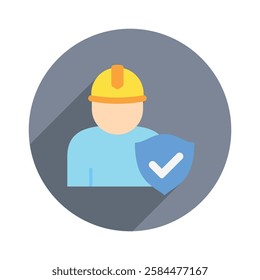 Safety rounded flat color icon, mini, small illustration. use for modern concept, print, UI, UX kit, web and app development. Vector EPS 10, related to industrial, business, finance, investment.