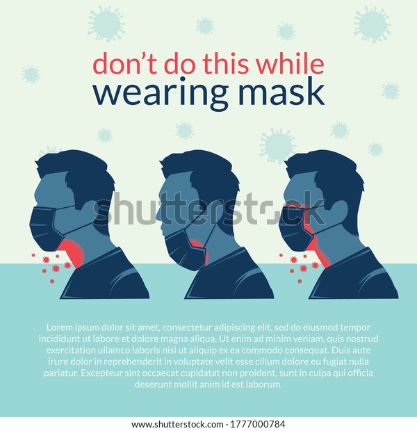 safety rules while wearing mask to avoid virus infection. do not do