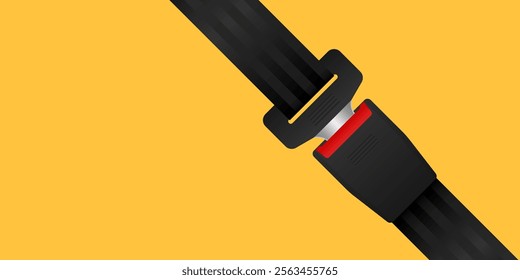 Safety Seat Belt. Car or Airplane Seat Belt. Fasten Your Seat Belt. Safety First.  Vector Illustration. 