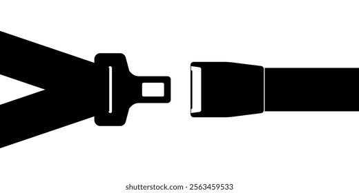 Safety Seat Belt Sign Symbol. Car or Airplane Seat Belt. Fasten Your Seat Belt. Safety First. Vector Illustration. 