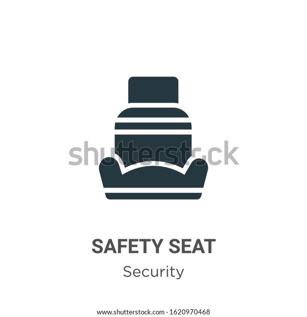 Safety seat glyph icon vector on\
white background. Flat vector safety seat icon symbol sign from\
modern security collection for mobile concept and web apps\
design.