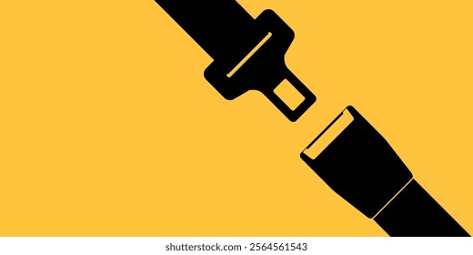 Safety Seatbelt. Car or Airplane Seatbelt. Fasten Your Seatbelt. Safety First.  Vector Illustration. 