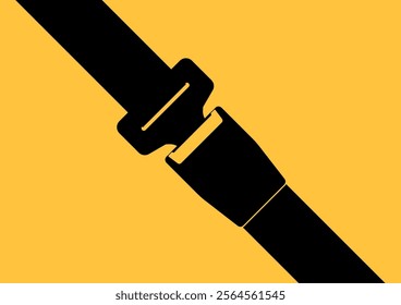 Safety Seatbelt. Car or Airplane Seatbelt. Fasten Your Seatbelt. Safety First.  Vector Illustration. 