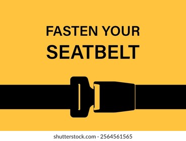 Safety Seatbelt. Car or Airplane Seatbelt. Fasten Your Seatbelt. Safety First.  Vector Illustration. 