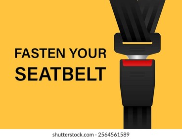 Safety Seatbelt. Car or Airplane Seatbelt. Fasten Your Seatbelt. Safety First.  Vector Illustration. 