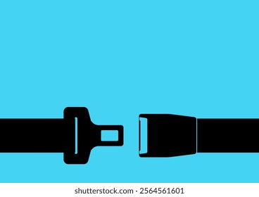 Safety Seatbelt. Car or Airplane Seatbelt. Fasten Your Seatbelt. Safety First.  Vector Illustration. 