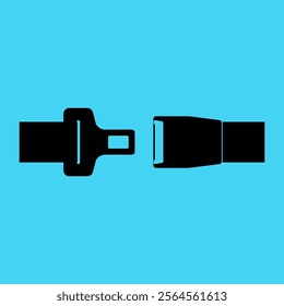 Safety Seatbelt. Car or Airplane Seatbelt. Fasten Your Seatbelt. Safety First.  Vector Illustration. 