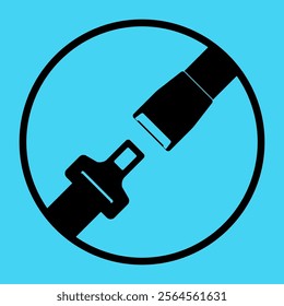 Safety Seatbelt. Car or Airplane Seatbelt. Fasten Your Seatbelt. Safety First.  Vector Illustration. 