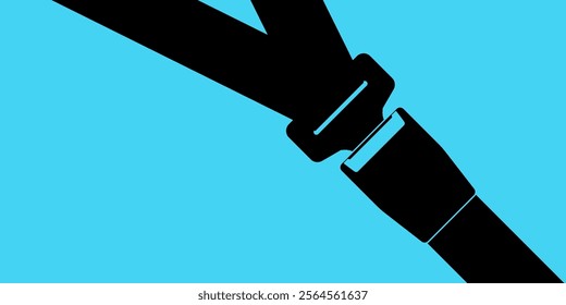 Safety Seatbelt. Car or Airplane Seatbelt. Fasten Your Seatbelt. Safety First.  Vector Illustration. 