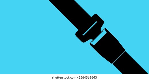Safety Seatbelt. Car or Airplane Seatbelt. Fasten Your Seatbelt. Safety First.  Vector Illustration. 