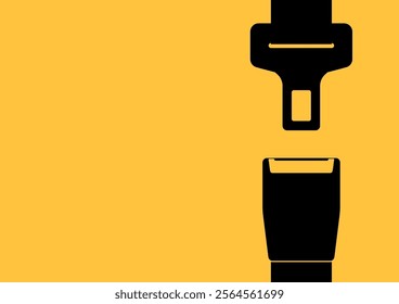 Safety Seatbelt. Car or Airplane Seatbelt. Fasten Your Seatbelt. Safety First.  Vector Illustration. 