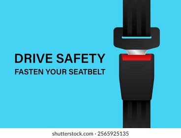 Safety Seatbelt. Car or Airplane Seatbelt. Fasten Your Seatbelt. Safety First.  Vector Illustration. 