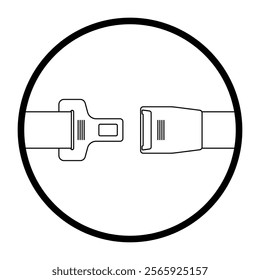 Safety Seatbelt. Car or Airplane Seatbelt. Fasten Your Seatbelt. Safety First.  Vector Illustration. 