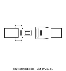 Safety Seatbelt. Car or Airplane Seatbelt. Fasten Your Seatbelt. Safety First.  Vector Illustration. 
