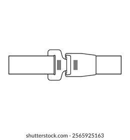 Safety Seatbelt. Car or Airplane Seatbelt. Fasten Your Seatbelt. Safety First.  Vector Illustration. 