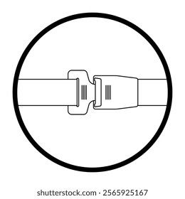 Safety Seatbelt. Car or Airplane Seatbelt. Fasten Your Seatbelt. Safety First.  Vector Illustration. 