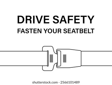 Safety Seatbelt. Car or Airplane Seatbelt. Fasten Your Seatbelt. Safety First. Vector Illustration. 