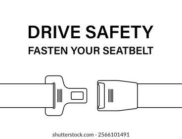 Safety Seatbelt. Car or Airplane Seatbelt. Fasten Your Seatbelt. Safety First. Vector Illustration. 