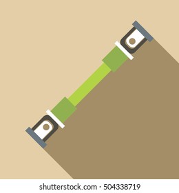 Safety seatbelt icon. Flat illustration of safety seatbelt vector icon for web isolated on beige background