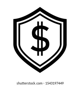 Safety and Secure Payment with Dollar inside the Shield logo symbol design vector illustration icon.