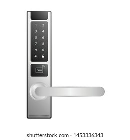 safety security automatic digital room door lock isolate on white background vector illustrations