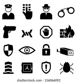 Conjunto de iconos Seguridad, Seguridad y Crimen