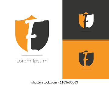 Safety and Security E letter logo design, letter E in shield vector icon,