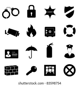 Safety and security icon set