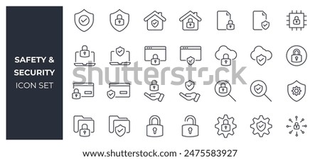 Safety and security icon set 