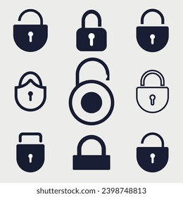 Safety, security, protection icons. For website marketing design, logo, app, template, etc. Vector illustration.